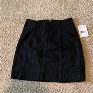 Black Denim Mini Skirt